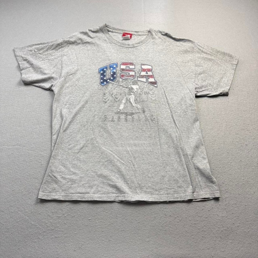 Sonoma Life + Style USA Baseball Graphic T-Shirt Gray